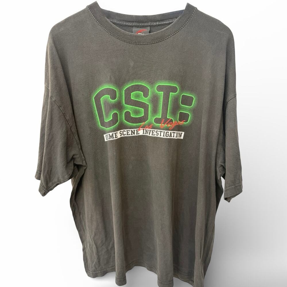 CSI Las Vegas T Shirt Mens 2XL Black Graphic TV Show Crime Scene